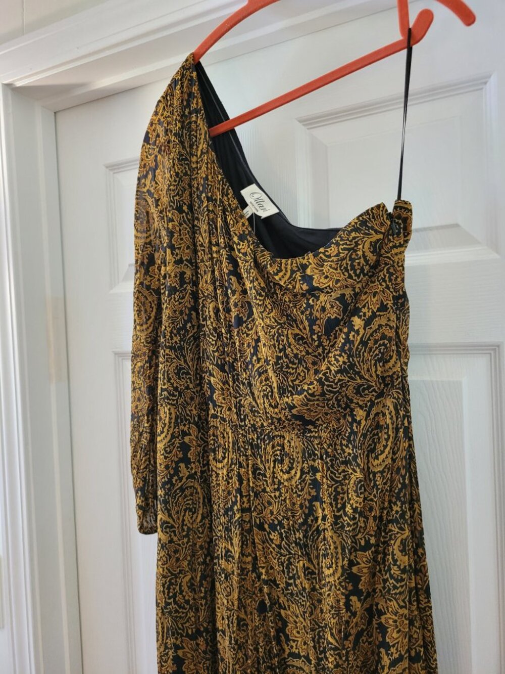 NWT Anthropologie Ollari Paisley One-Shoulder Jumpsuit, Size L - Picture 5 of 16
